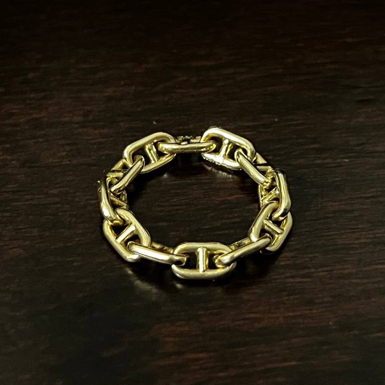 VINTAGE HERMES Chaine d'Ancre Ring 18K Yellow Gold | ヴィンテージ