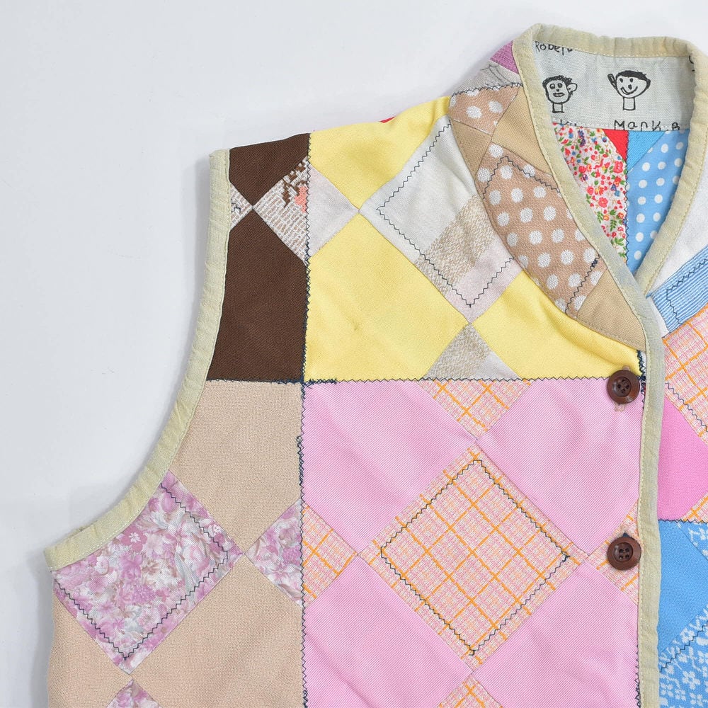 Remake ハンドメイド デザイン リメイク パッチワーク ベスト アウター