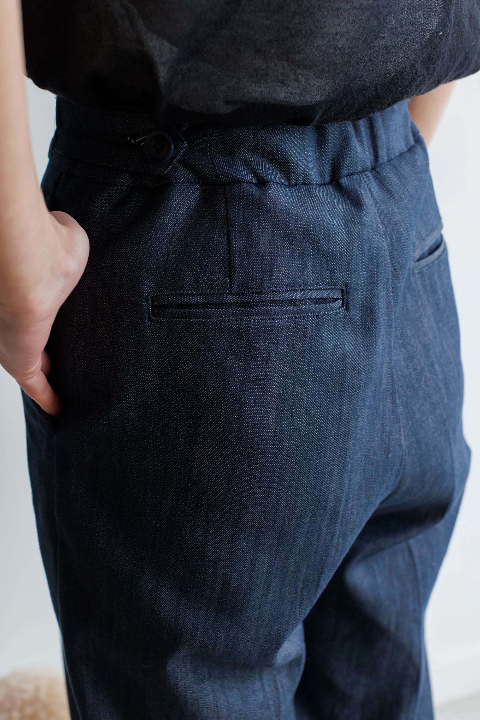 Anplegant ハイウェストタックパンツ　デニムSサイズ ハイウエストタックパンツ | anplegant