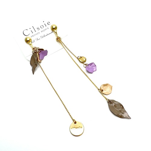 Cilsoie×ペタロ限定 スモーキーカラーフラワー イヤリング
