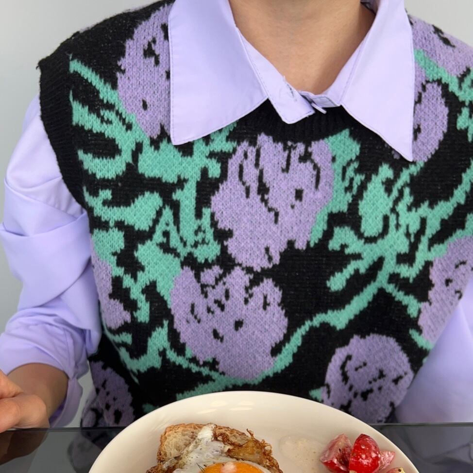 花柄ニットベスト_SLN01087