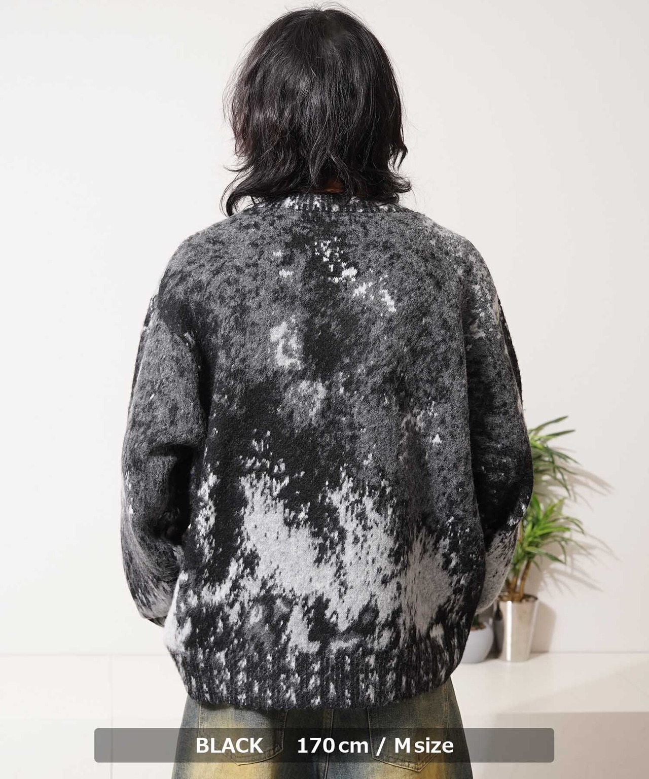 ◆アブストラクト オーバーサイズ クルーニット◆si-50060725