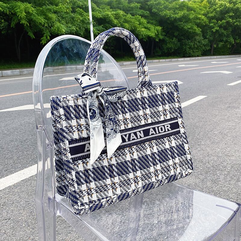 サマー格子柄 夏物 トートバッグ ハンドバッグ Tiancai_Wing_Bag18396239200