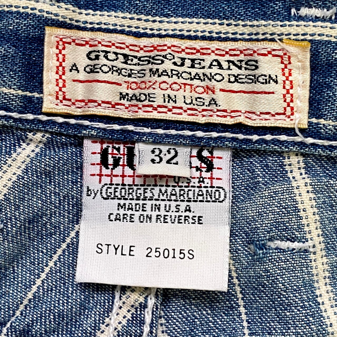 USA製 90年代 GUESS JEANS ゲスジーンズ テーパード ストライプ デニム