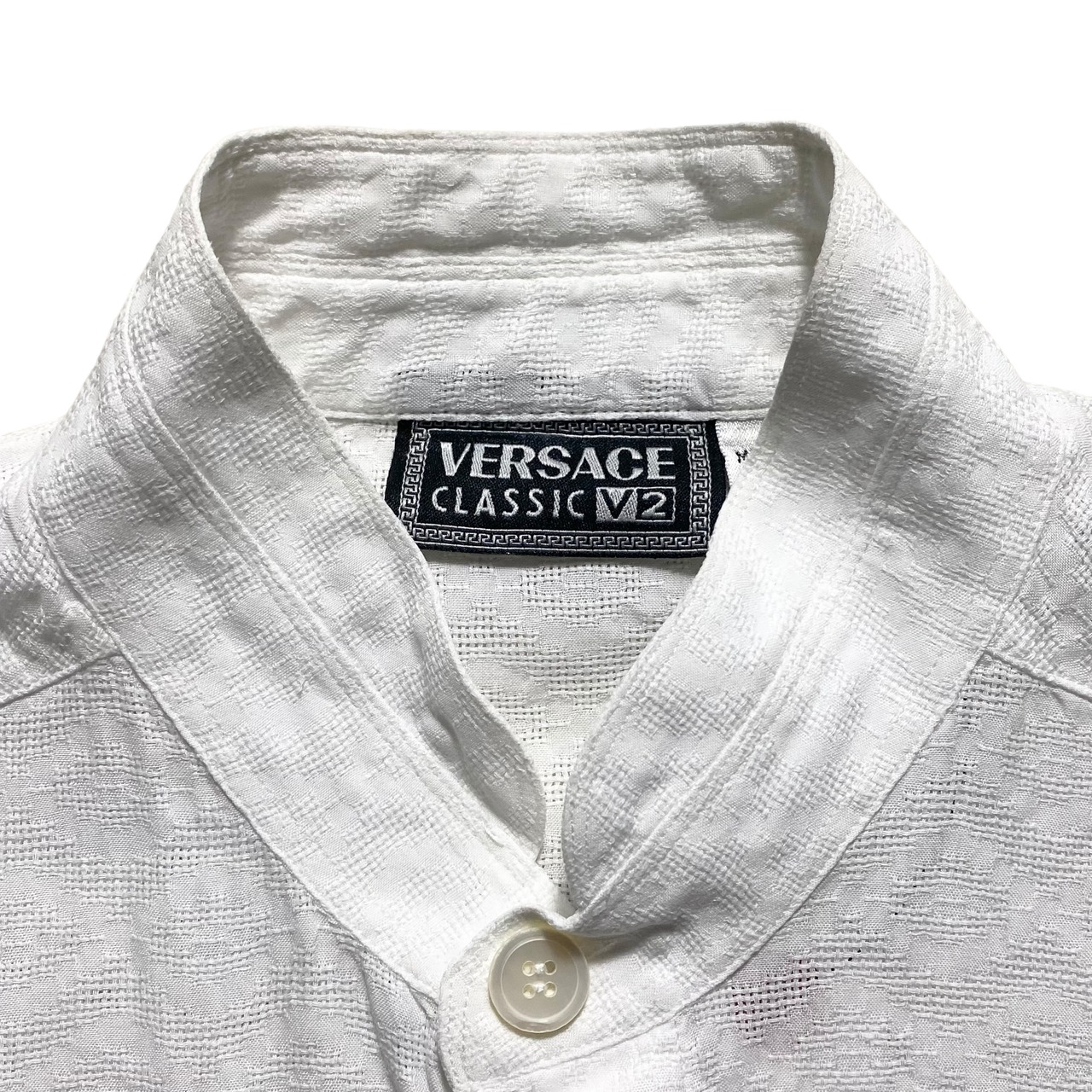 vintage VERSACE CLASSIC V2 stand-collar white shirt