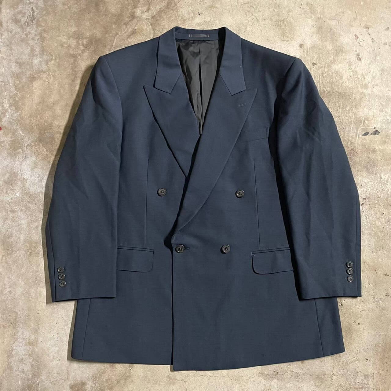 LANVIN〗navy color double setup suit /ランバン ネイビー ダブル ...