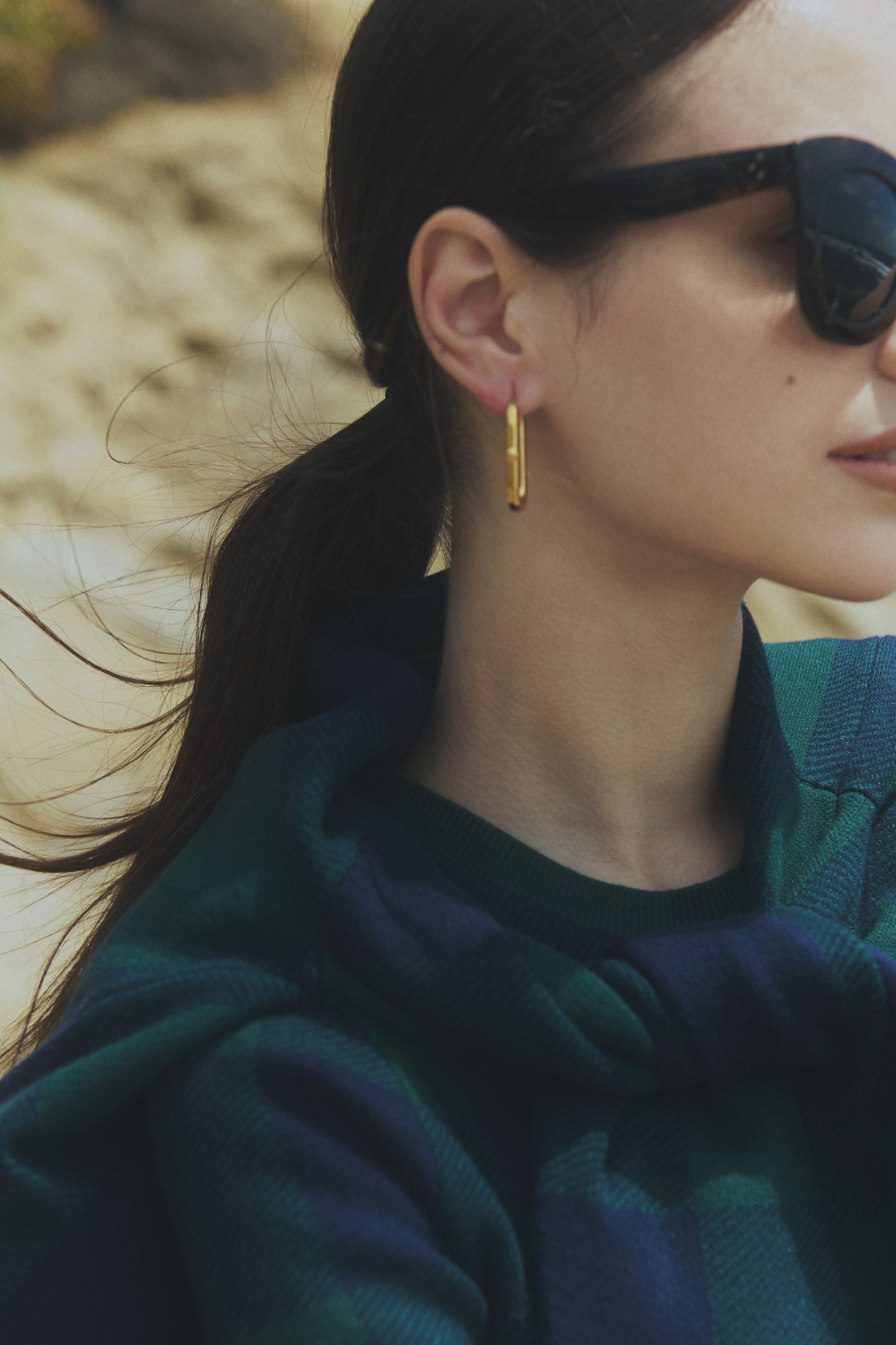 Block check knit ensemble | Bluelea