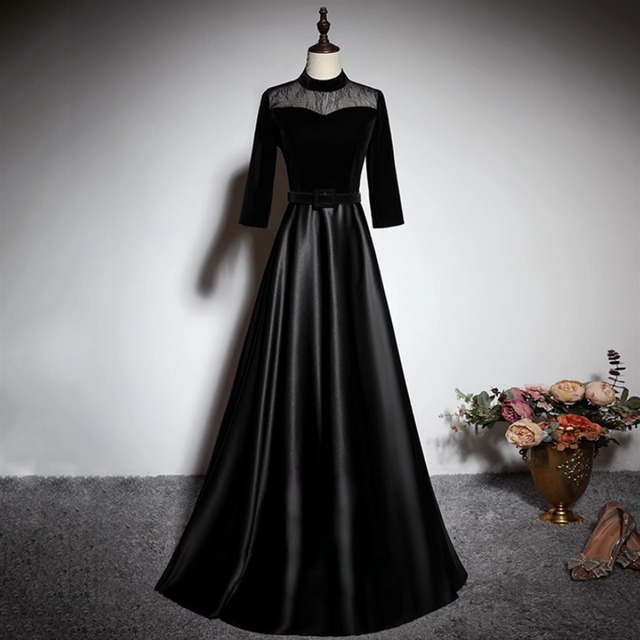 シアーロングスリーブドレス　D1307