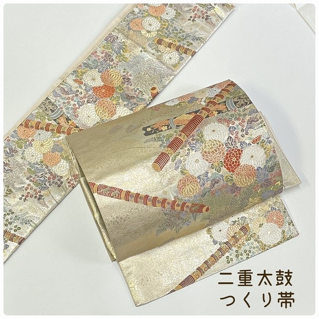 ★正絹★美品★金地に菊柄★名古屋帯★ ☆正絹☆美品☆金地に菊柄☆名古屋帯☆