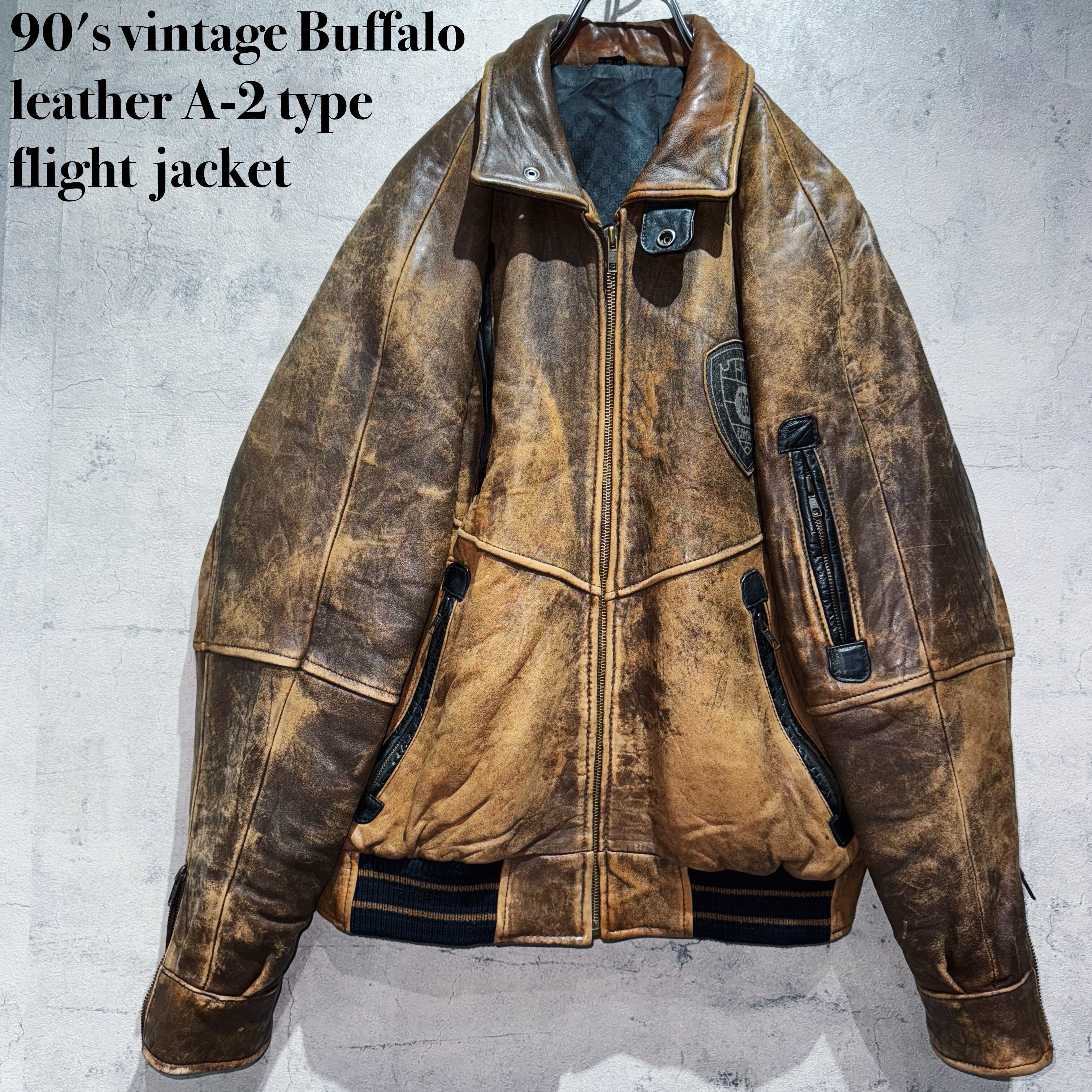 90's vintage Buffalo leather A-2 type flight jacket