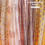 ブロックプリント生地【50cm単位】インド綿  ストライプ柄 グレージュ×黄色×薄茶 #16826-YL3