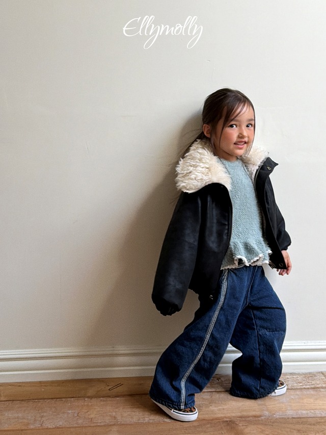 【予約】ELLY MOLLY 26w02 ビッグカラーシアリングJP 26 winter kids キッズ　大人　レディース　　女の子　小学生　キッズ　韓国子供服　海外ファッション　韓国ブランド　韓国ファッション　親子　お揃い　親子コーデ　リボン　子供服 nicoru ギャル　海外子供服