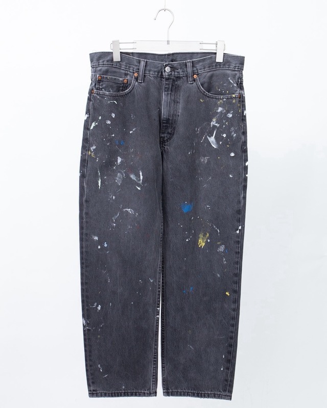 "Levi's" artistic paint & fade wide denim trousers