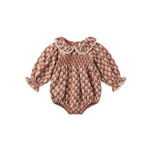 Quincy Mae(クインシーメイ) / 25aw CALLIE ROMPER HOLIDAY FLEUR / CRANBERRY / 6-12M・12-18M