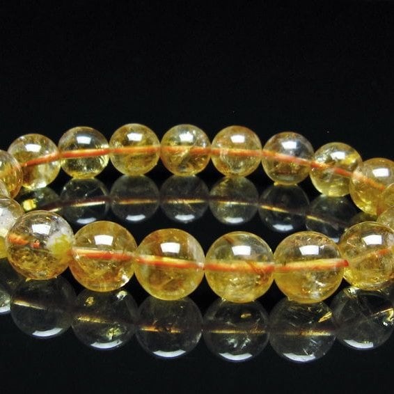 シトリン ブレスレット 虹入り 11mm シトリンクォーツ ブレス メール便可 一点物 111-50473
