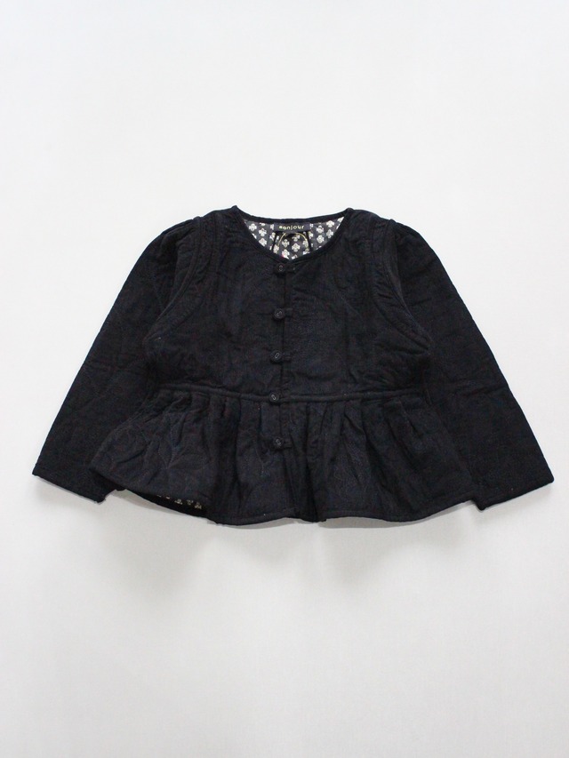 BONJOUR DIARY  Reversible quilted jacket black baby cord 2-6y　