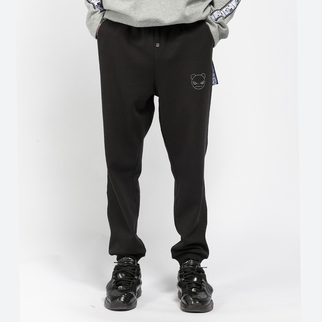 【HIPANDA ハイパンダ】レディース ラインストーン ワンポイント スウェットパンツ WOMEN'S RHINESTONE ONE POINT SWEAT PANTS / BLACK