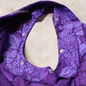 フラダンス 衣装 ワンピース ドレス パープル系 マーメイドライン レフア柄 ラウアエ柄 ノースリーブ 袖なし フラ ダンス 華やか アシンメトリー MermaidLine MMJ エムエムジェイ 花柄 ハワイアン アロハ 鮮やか かわいい ハワイアンプリント