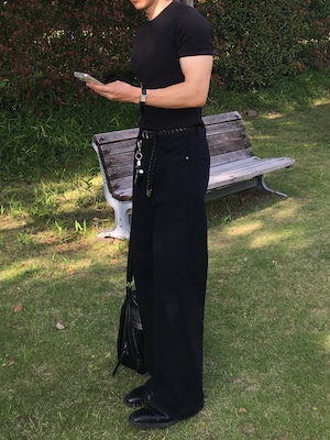 Signature Flare Cotton Pants (Black)