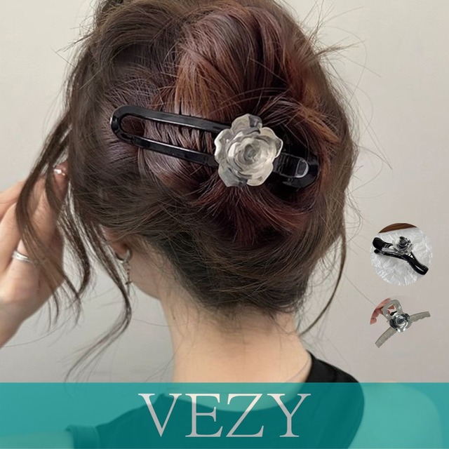 ヘアクリップ バンスクリップ 合成樹脂花 ヘアアクセ 大人 まとめ髪 お洒落 雑貨 髪飾り 髪留め 結婚式 演奏会 可愛い 女子会 韓国ファッション ヘアアクセサリー  VEZY ベジー  ItemNo.【23386495】