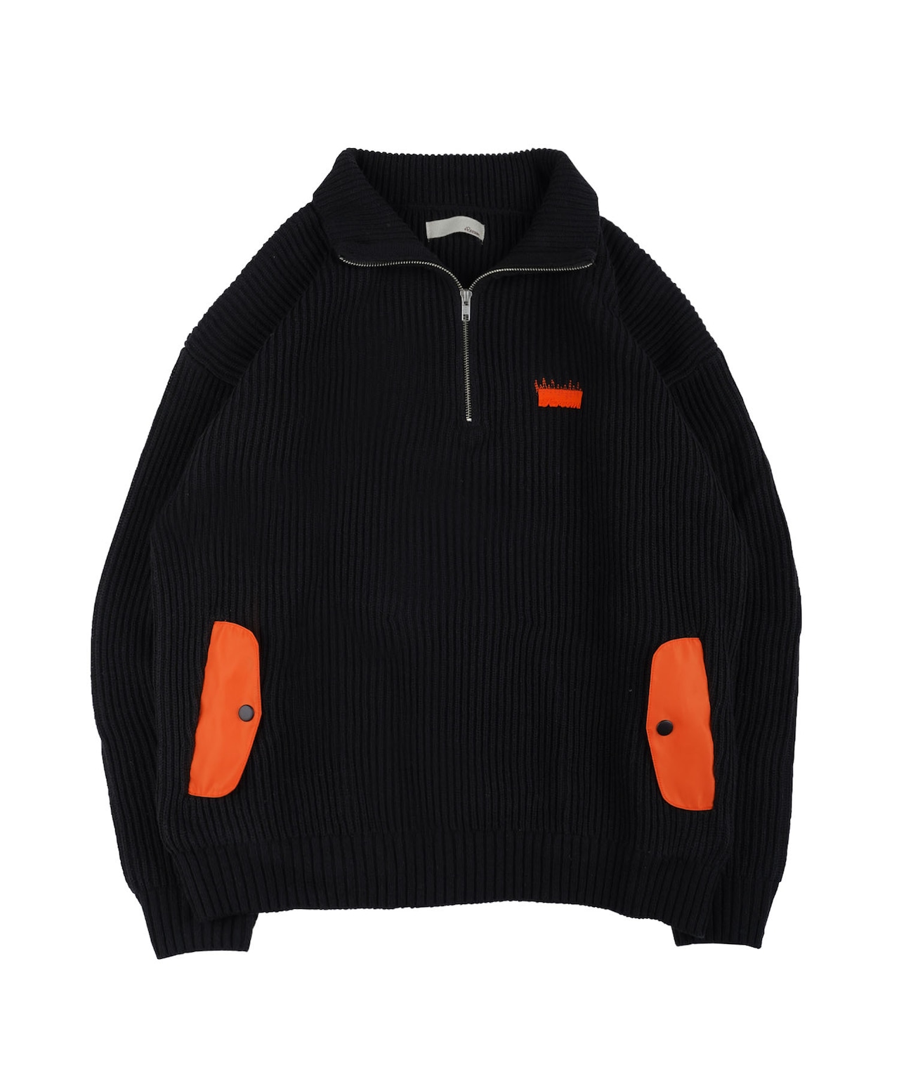 【#Re:room】NYRON PATCH HALF ZIP BIG KNIT［REK128］