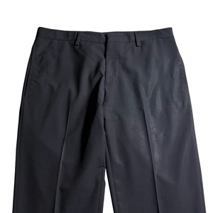 PRADA black wool slim slacks