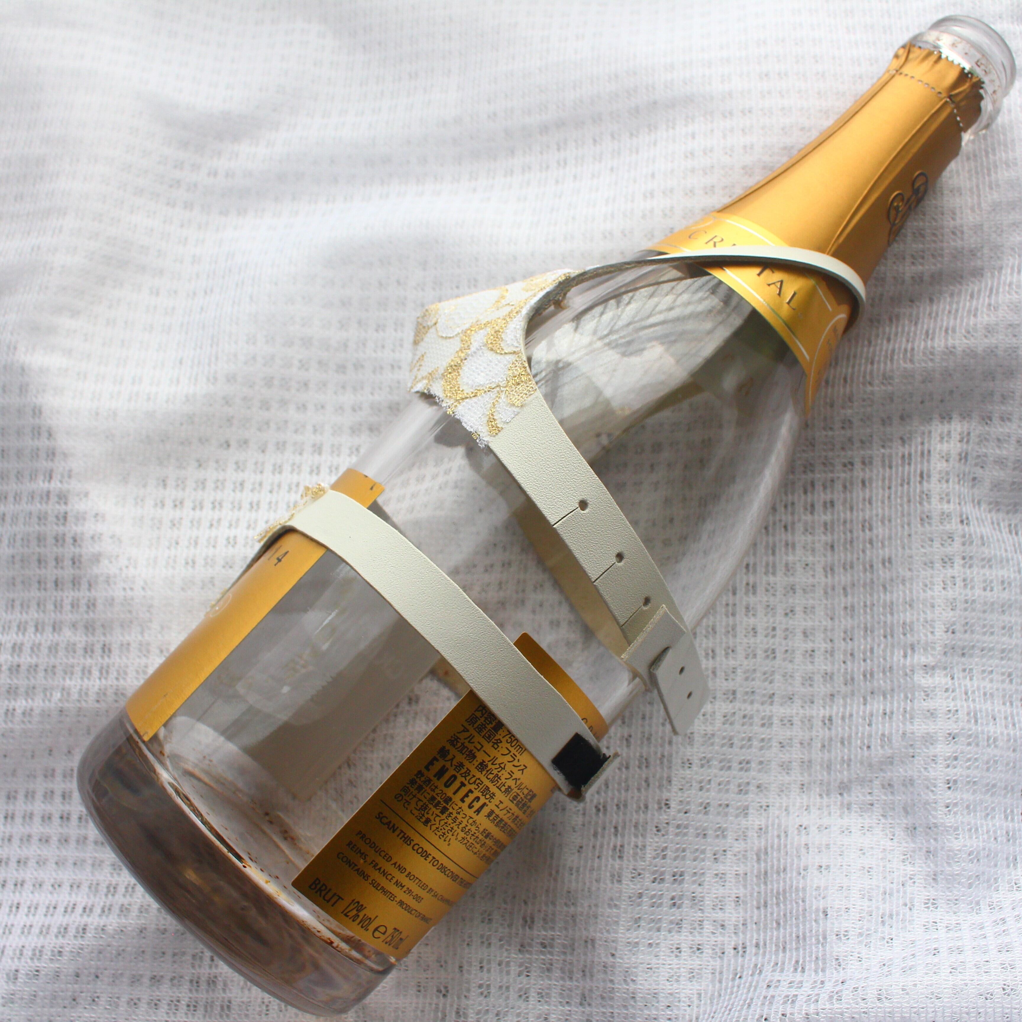 ボトル ランジェリー 白 金レース ゴールド 上下セット パーティグッズ