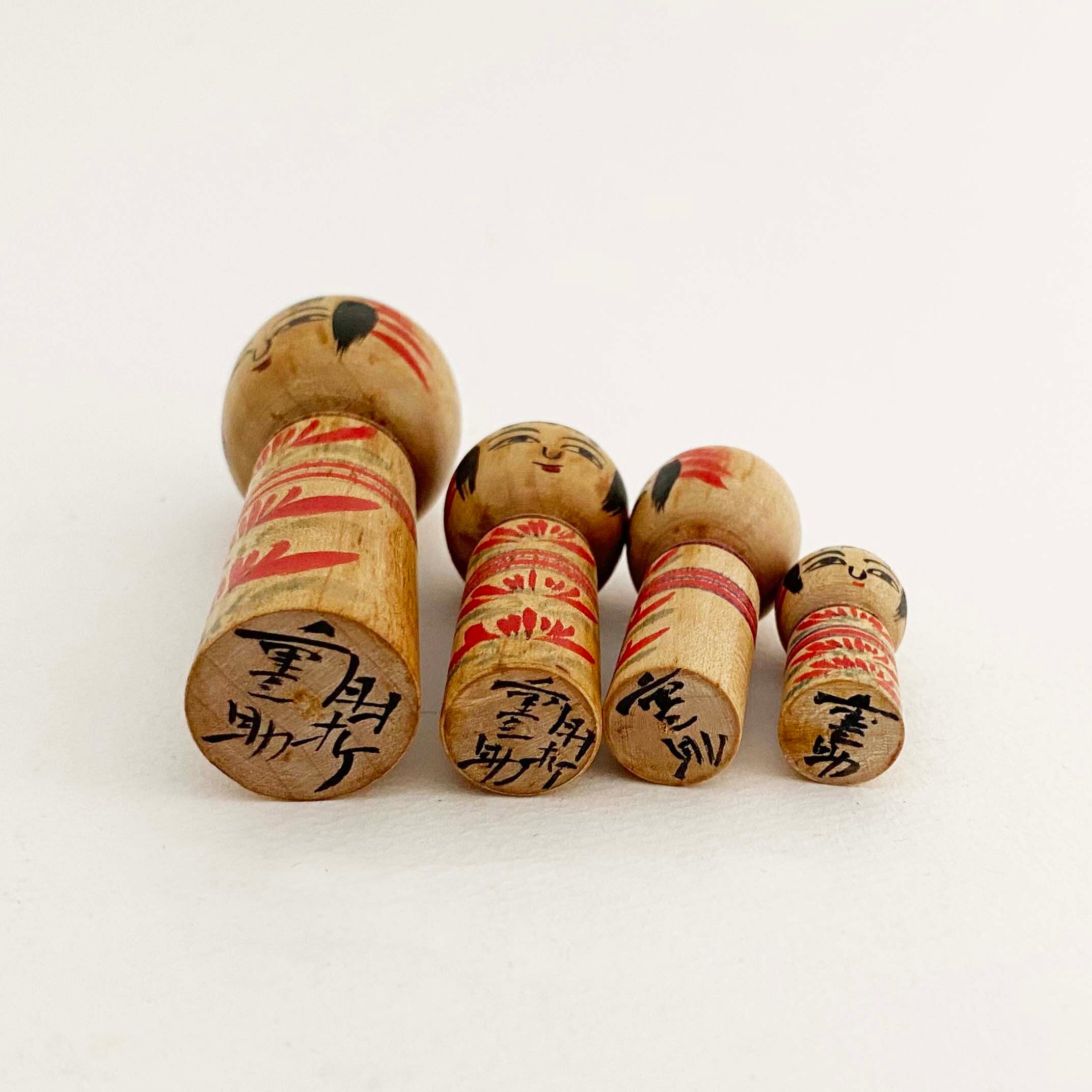 小寸こけしセット（肘折系 / 佐藤重之助工人）C