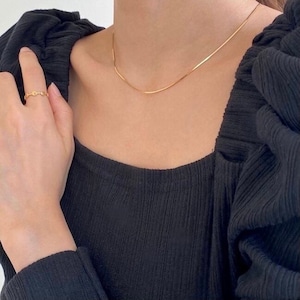 18k simple plane necklace【 2color 】