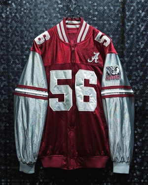【ÆIEM】“vintage” Alabama Crimson Tide football jersey style stadium jacket with heavy embroidery
