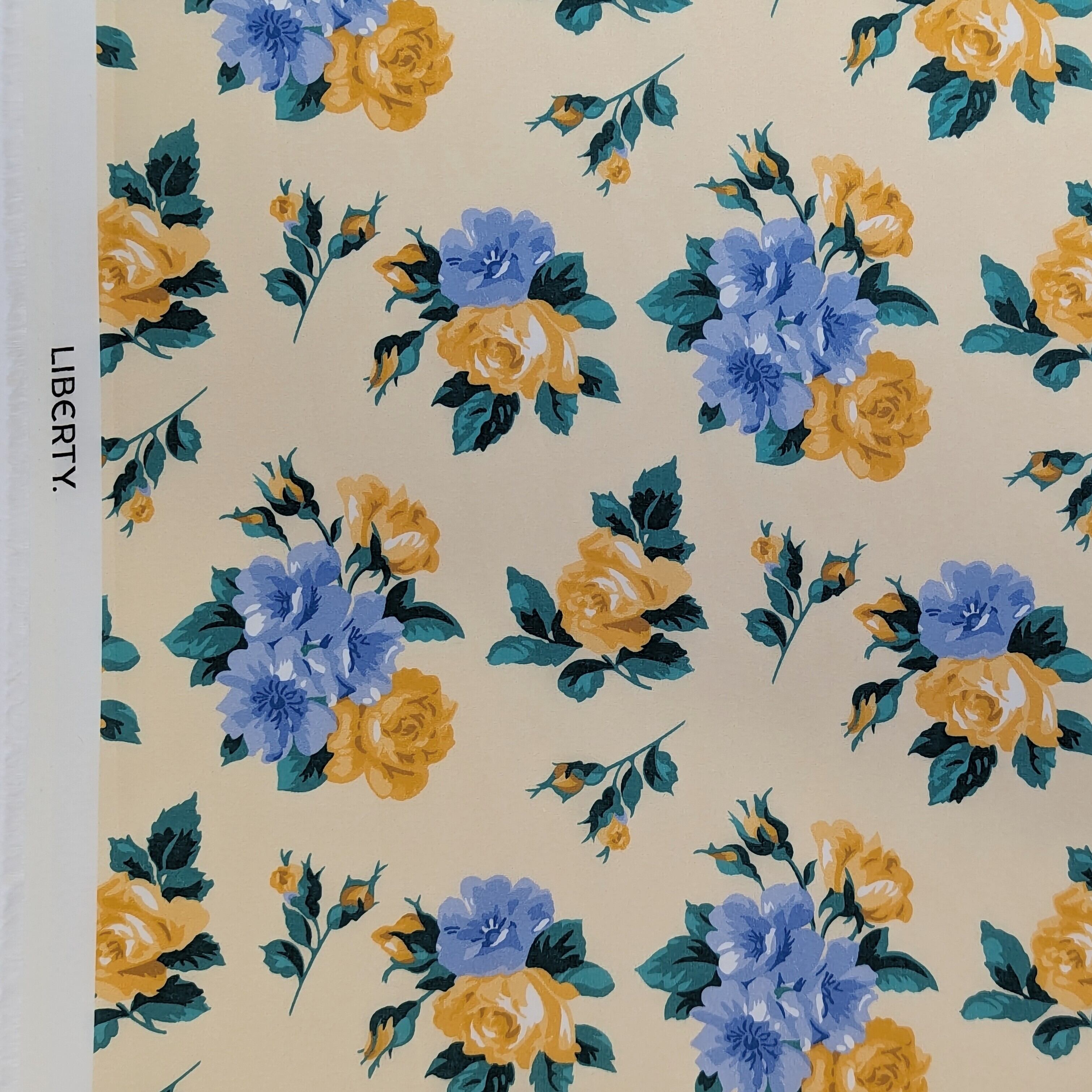 ◆輸入 リバティ LIBERTY タナローン Grand Bouquet Yellow グランドブーケ イエロー 約130×50cm