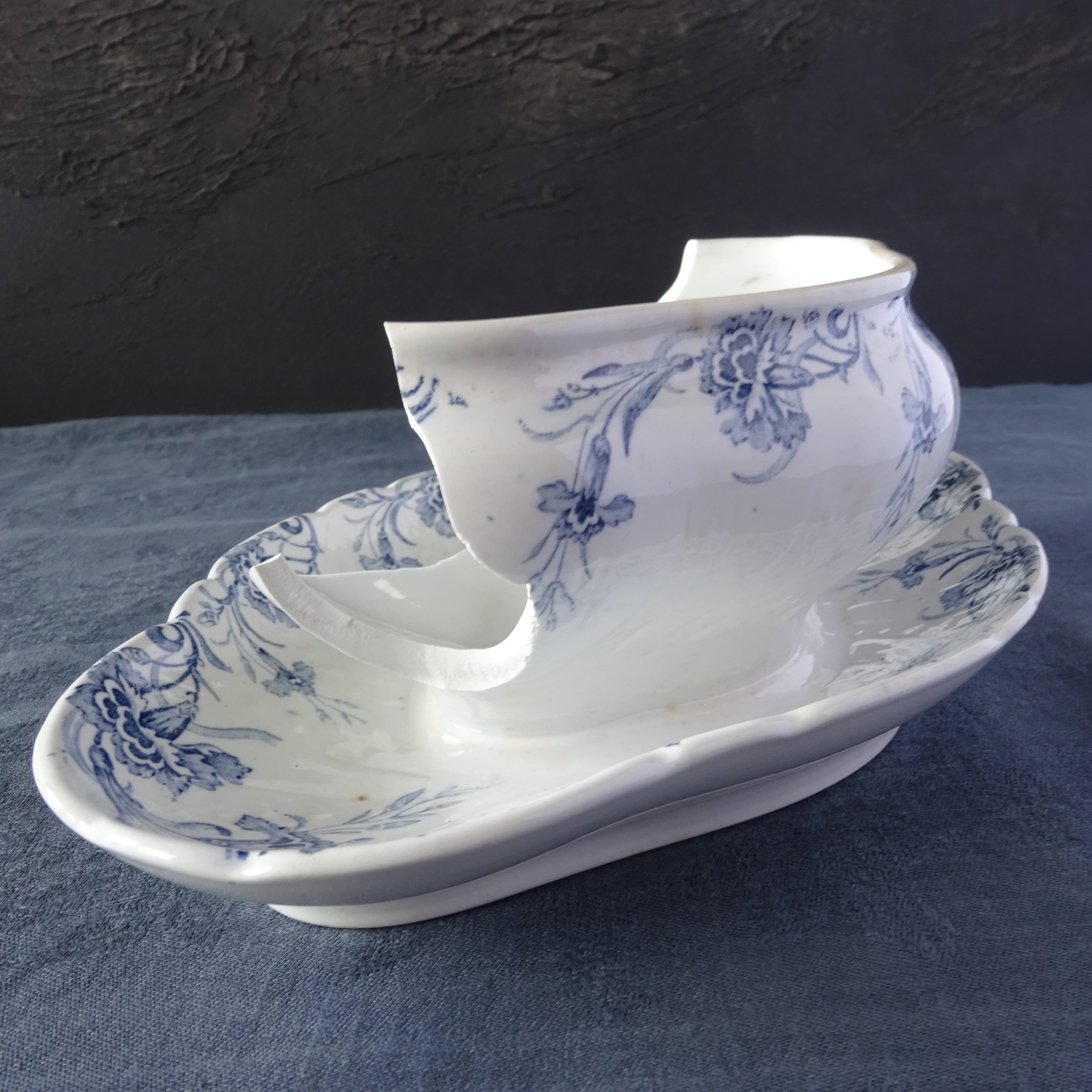 【 Épuisé 】【金継ぎ用】KG Luneville*modèle《KLEBER》Saucière pour Kintsugi