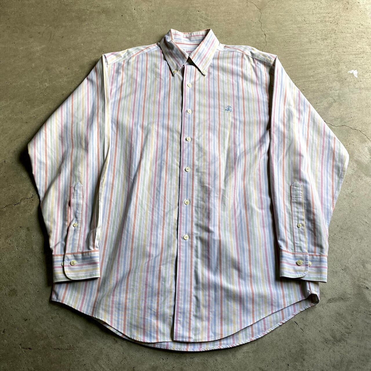 Brooks Brothers ブルックスブラザーズ 長袖 ストライプシャツ メンズm 古着 パステルカラー マルチカラー色 長袖シャツ Sa24 Cave 古着屋 公式 古着通販サイト