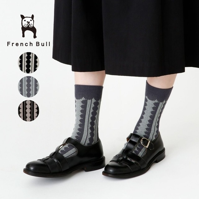 フレンチブル French Bull 靴下 レディース コリエソックス 通年 オールシーズン 国産 日本製 綿 コットン レース柄 おしゃれ かわいい ギフト プレゼント ホワイト ブルー グレー ブラック 23-25cm 11-25258 Fr075