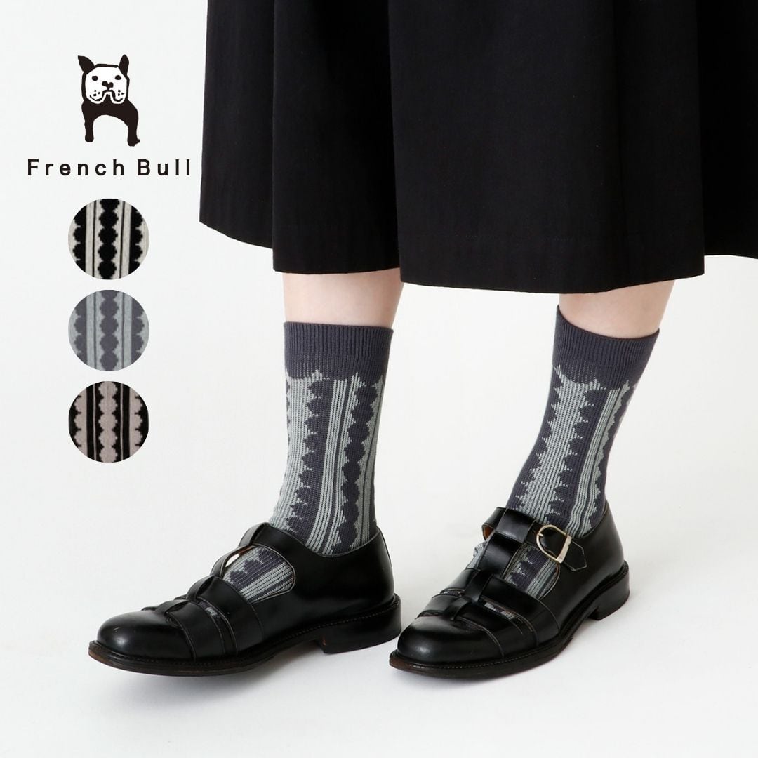 フレンチブル French Bull 靴下 レディース コリエソックス 通年 オールシーズン 国産 日本製 綿 コットン レース柄 おしゃれ かわいい ギフト プレゼント ホワイト ブルー グレー ブラック 23-25cm 11-25258 Fr075