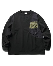切り替えデザインマルチポケット長袖Tシャツ　S0697