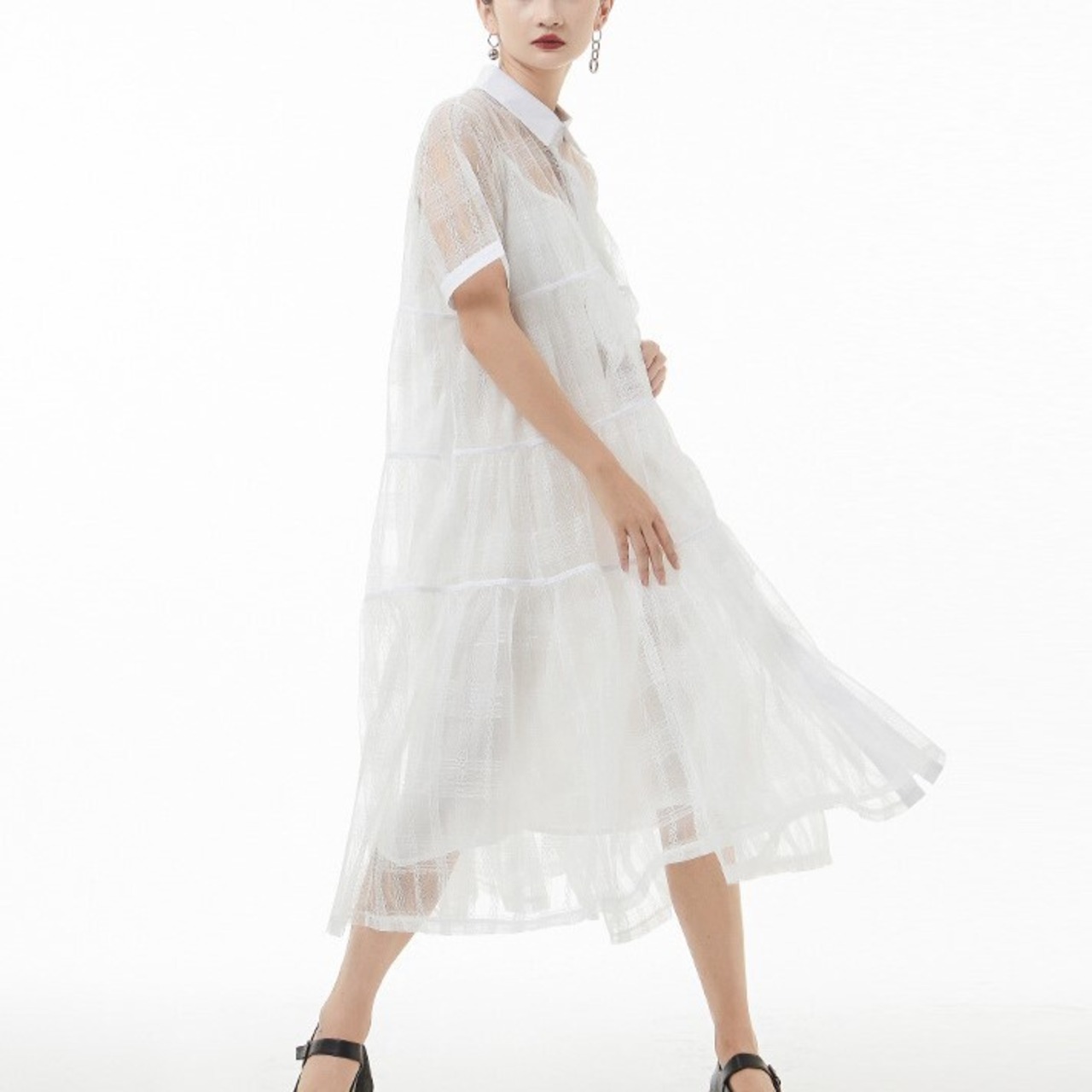 Lace Sheer Dress / レース シアー ロング ワンピース