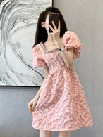 スクエアネック 花柄ワンピース G104CON0058