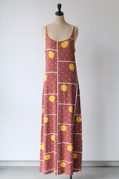 Vintage retro geometric dot maxi tank dress