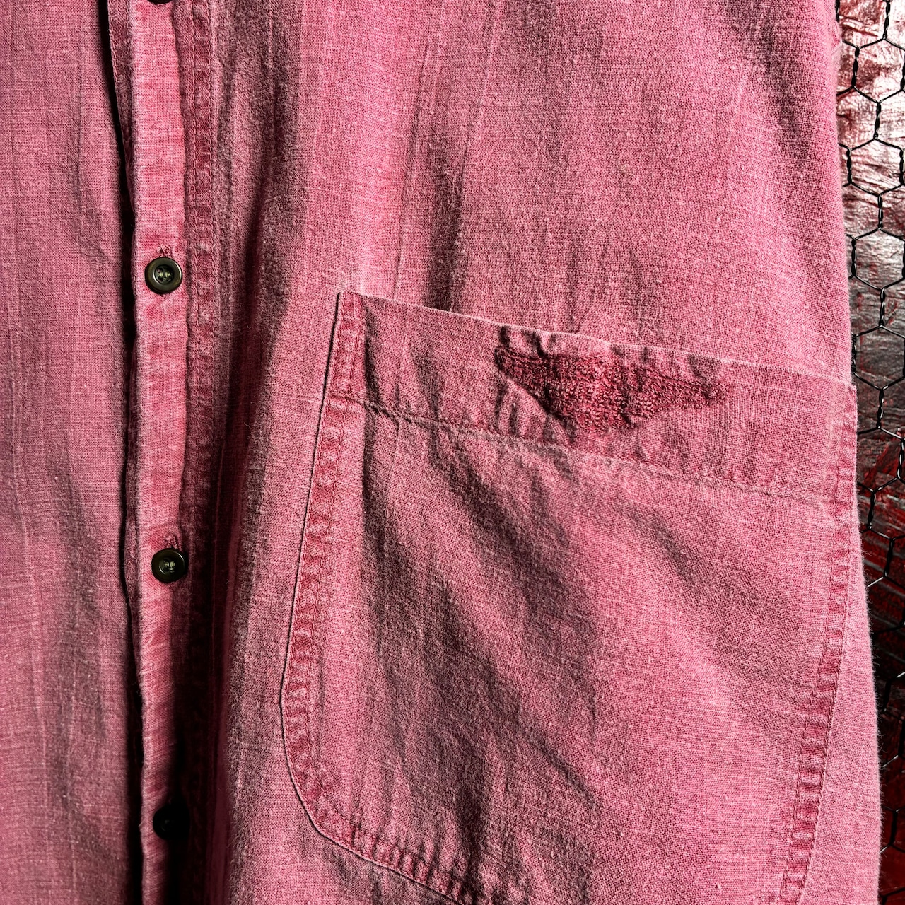 90s Harley-Davidson スタンドカラー コットンシャツ バックプリント ハーレー