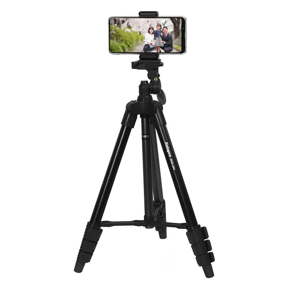 Fotopro スマホ 三脚 120cm 4段階 調節 小型 3WAY 雲台 収納袋 スマホ