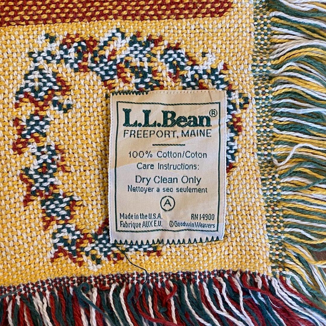 L.L.Bean USA製 ゴブラン織調 ヴィンテージラグ 花柄 コットン | ROCA