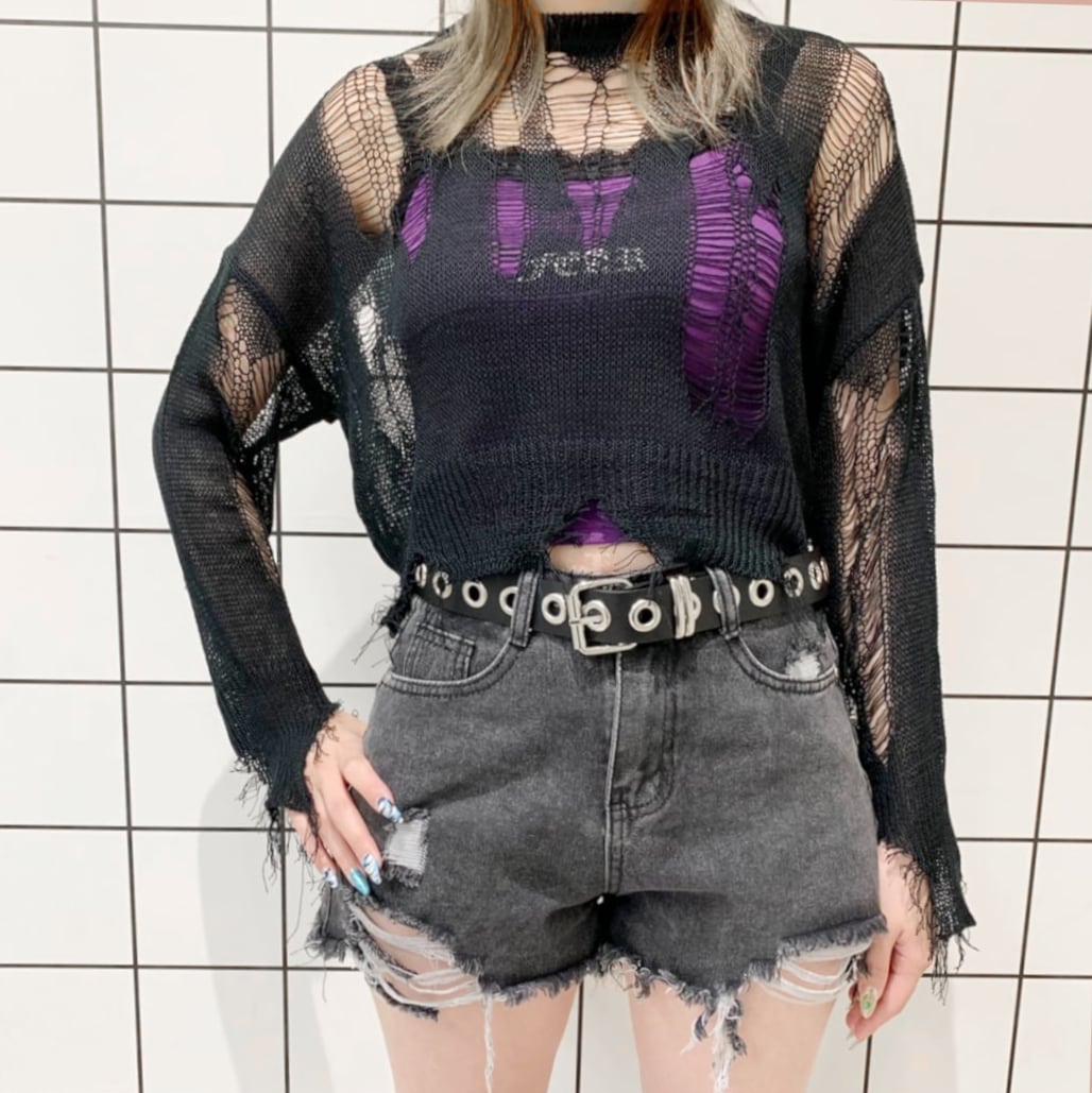 再値下げ!50%OFF】ハイダメージショートニット | VOLCAN&APHRODITE 再値下げ!50%OFF】ハイダメージショートニット | VOLCAN&APHRODITE