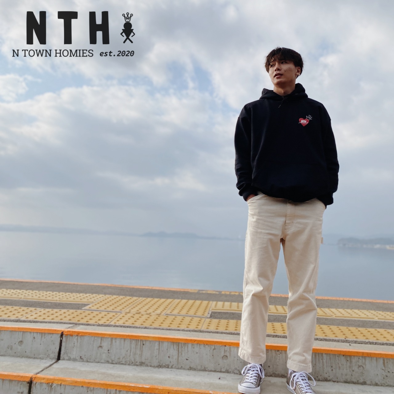 “HEART LOGO” HOODIE color Black×Red×White - 2