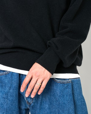 ssstein "EXTRA FINE WOOL KNIT CREW NECK LS〔BLACK〕"