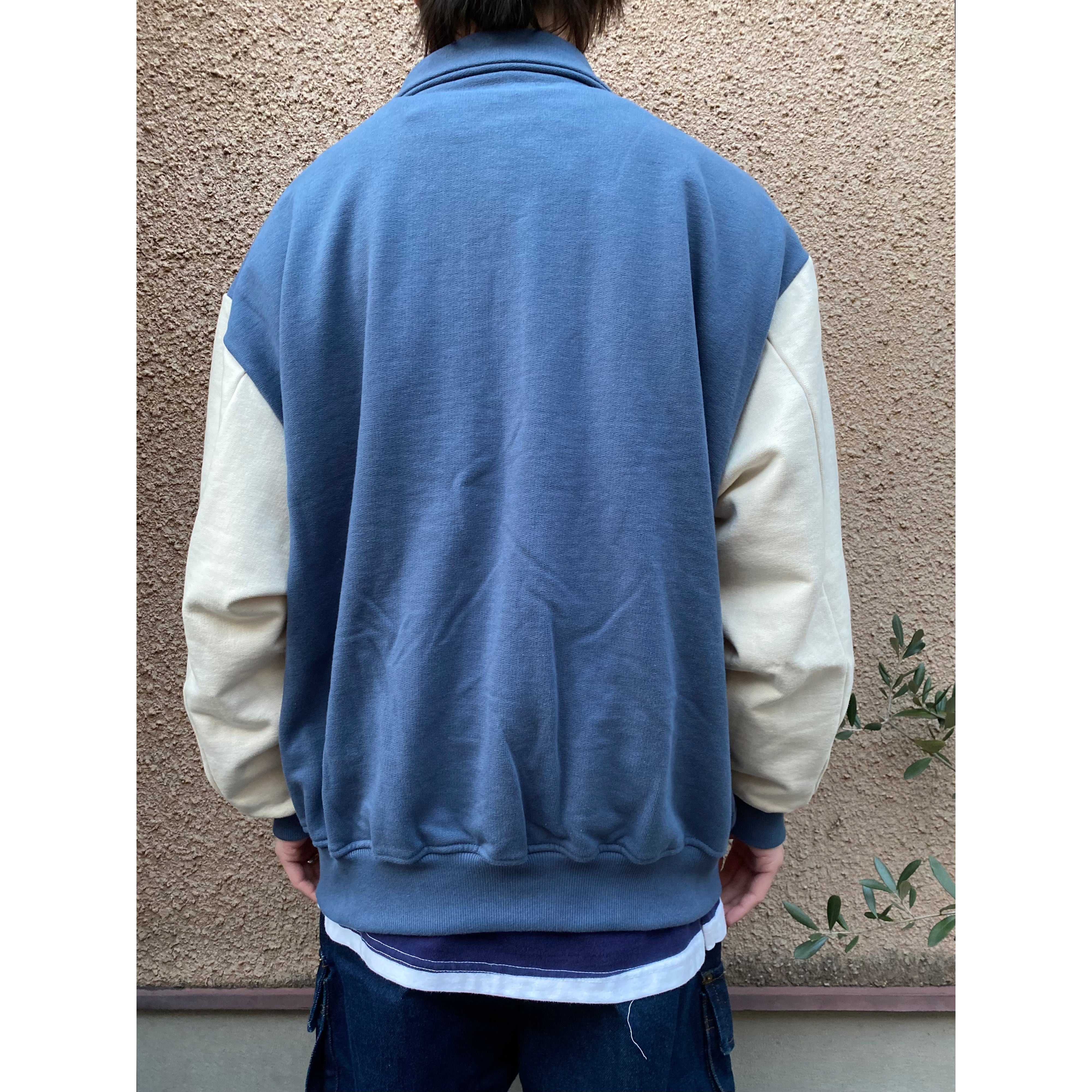 RELAXFIT Soft dry sweat stadium blouson (FADE NAVY×POTAGE) | HEIGHTS Online  Store powered by BASE