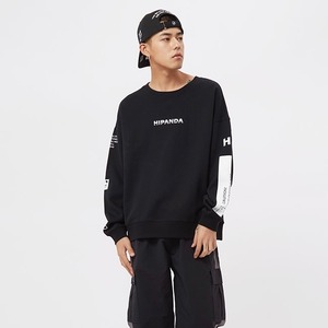 送料無料【HIPANDA ハイパンダ】メンズ クルーネックスウェット トレーナー MEN’S  CREW NECK SWEAT SHIRT / WHITE・BLACK