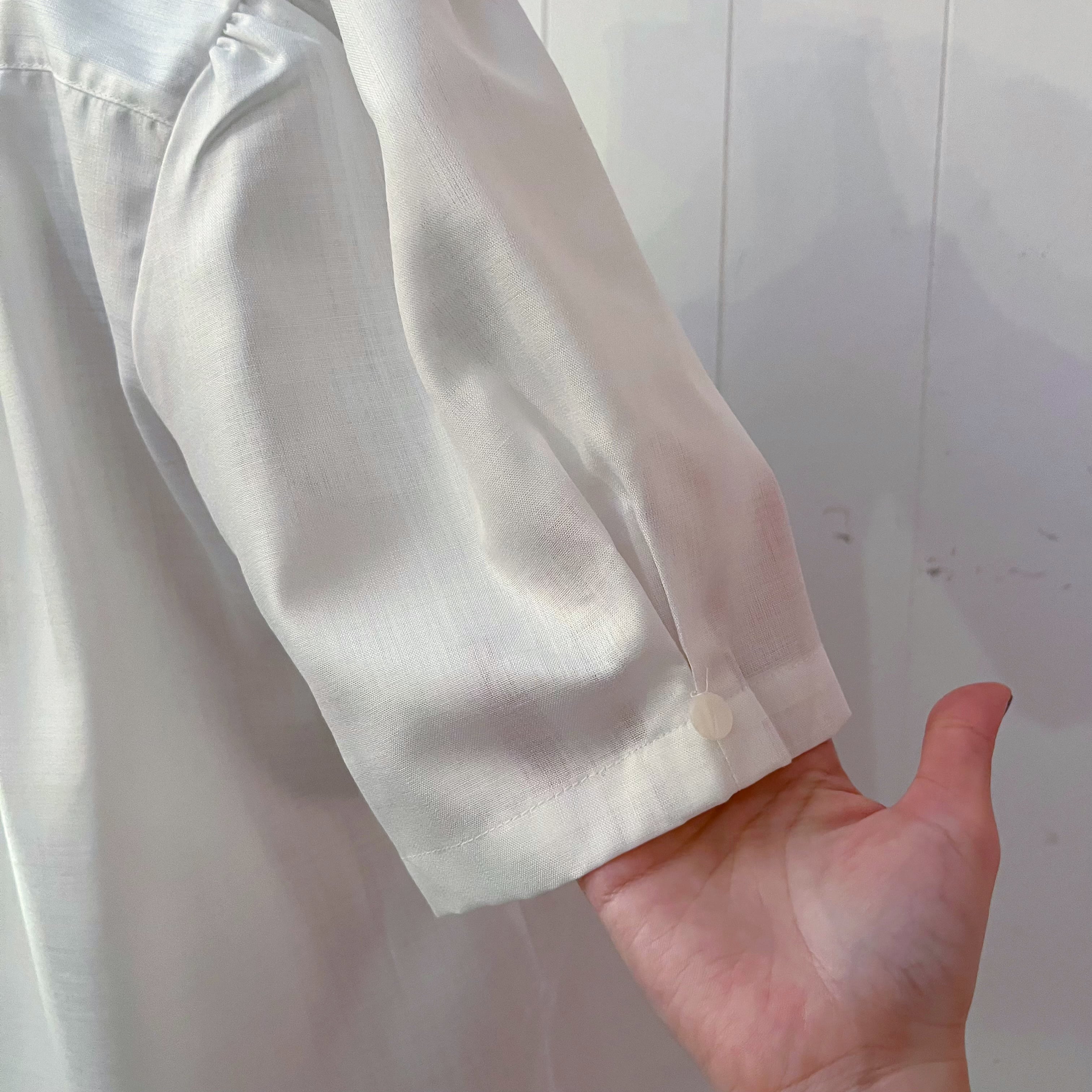 botanical embroidery white blouse