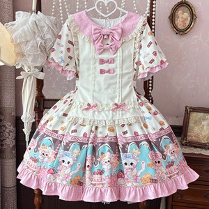 ゆめかわ♡リボンエプロン付きチョコレートJSK 　wanpi56