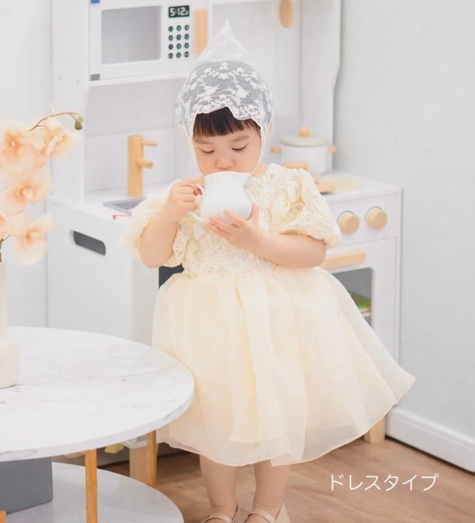 即納】Shinny fleurs suit and dress チュールロンパース/ チュール